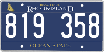RI license plate 819358