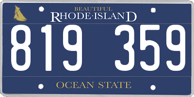 RI license plate 819359