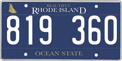 RI license plate 819360