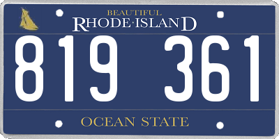 RI license plate 819361