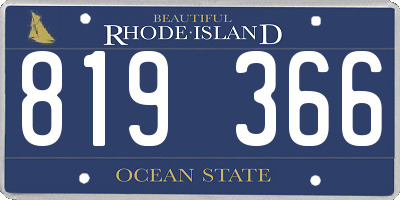 RI license plate 819366