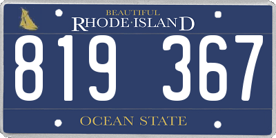 RI license plate 819367