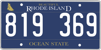 RI license plate 819369