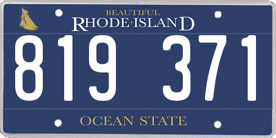 RI license plate 819371