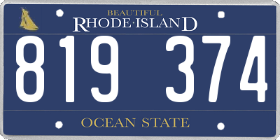 RI license plate 819374