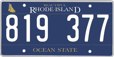 RI license plate 819377