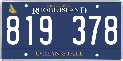 RI license plate 819378