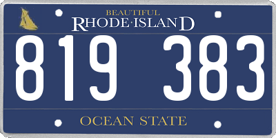 RI license plate 819383