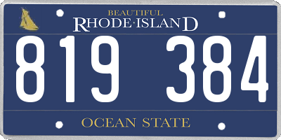 RI license plate 819384