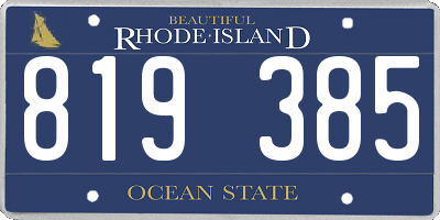 RI license plate 819385