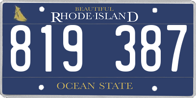 RI license plate 819387