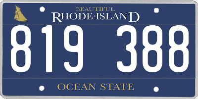 RI license plate 819388