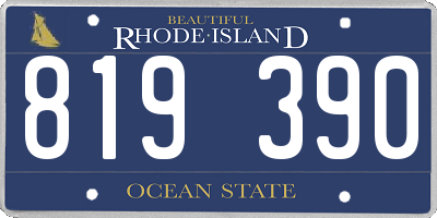 RI license plate 819390
