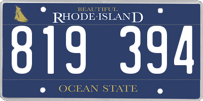 RI license plate 819394