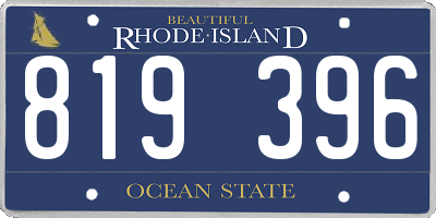 RI license plate 819396