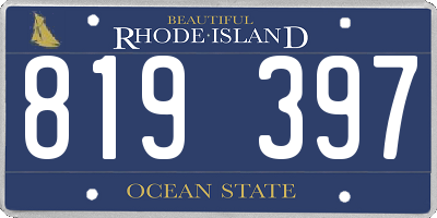 RI license plate 819397