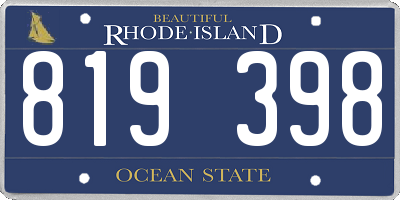 RI license plate 819398