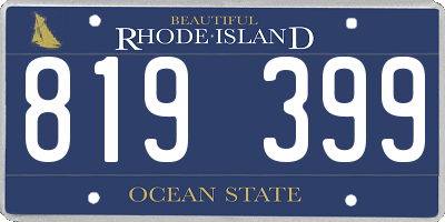 RI license plate 819399