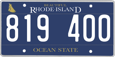 RI license plate 819400