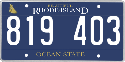 RI license plate 819403