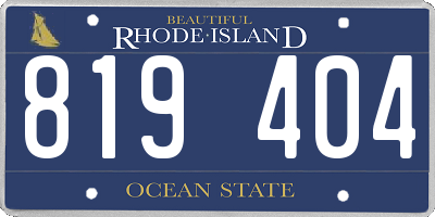 RI license plate 819404