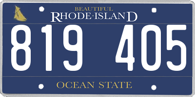 RI license plate 819405