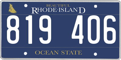RI license plate 819406