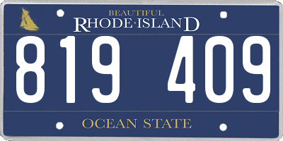 RI license plate 819409