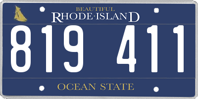 RI license plate 819411