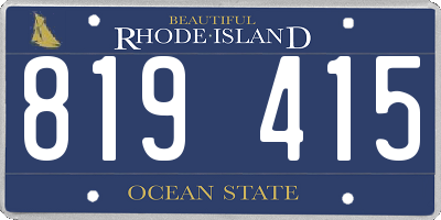 RI license plate 819415
