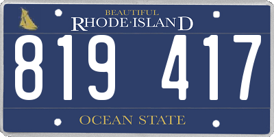 RI license plate 819417