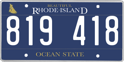 RI license plate 819418