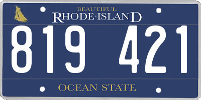 RI license plate 819421