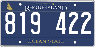 RI license plate 819422