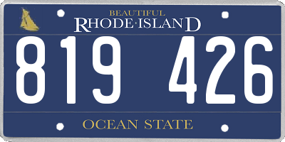 RI license plate 819426