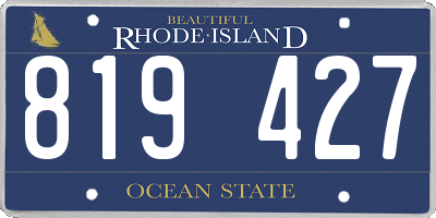 RI license plate 819427