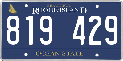 RI license plate 819429