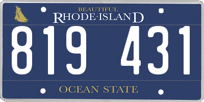 RI license plate 819431