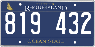 RI license plate 819432