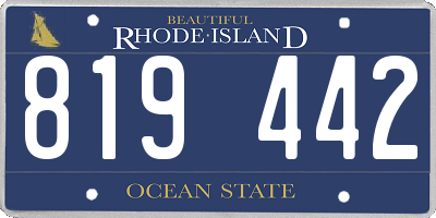 RI license plate 819442
