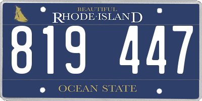RI license plate 819447
