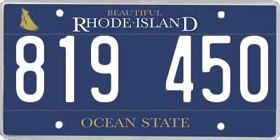 RI license plate 819450