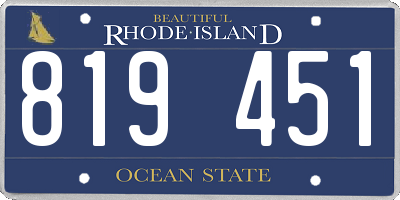 RI license plate 819451