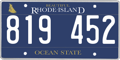 RI license plate 819452