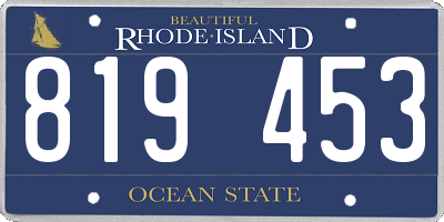 RI license plate 819453