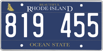 RI license plate 819455