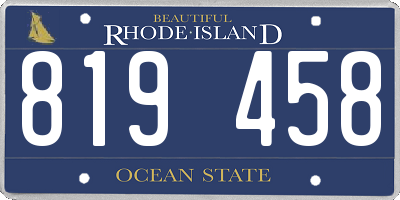 RI license plate 819458