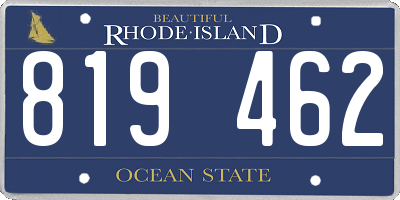 RI license plate 819462
