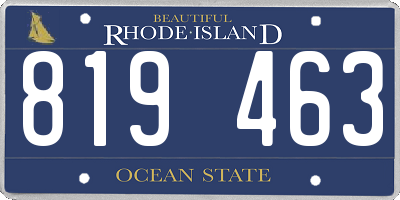 RI license plate 819463