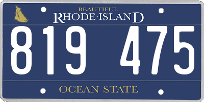 RI license plate 819475